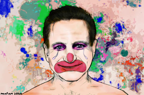 Cartoon: robin williams- Sad Clown (medium) by matan_kohn tagged robin,williams,sad,clown,matan,kohn