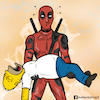 Cartoon: Deadpool and Homer simpson (small) by matan_kohn tagged caricature comics deadpool funny homersimpson marvel movie simpson thesimpsons deadpoolmarvel