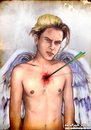 Cartoon: falling angel (small) by matan_kohn tagged matan,kohn,angel,falling,sky,sad,errow,blond,boy