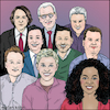 Cartoon: Lets talk (small) by matan_kohn tagged ellen,degeneres,jay,leno,conan,obrien,david,letterman,jimmy,kimmel,fallon,jonathan,ross,james,corden,oprah,winfrey,television,talkshow,illustration,artwork,stars