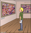 Cartoon: Modern art (small) by matan_kohn tagged scribble,art,modernart,fineart,museum,bullshit,illustration,caricature,funny,meme,gag,painting,kid,toon,artist,gallery,lifeis,beauty,sad,future,digitalart,pigandfish,teaching,skateboard,jacksonpollock,room,whatisart,loveofart,love