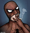 Cartoon: Smoking Spider-Man (small) by matan_kohn tagged spiderman,spider,spidermanmemes,funny,comics,marvel,marvelcomics,smoke,smoking,cigarette,cool,drawing,illustration,art,pencildrawing,sketch