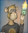 Cartoon: The new money (small) by matan_kohn tagged nft,nftart,nfts,nftproject,bitcoins,bitcoin,crypto,cryptonews,cryptotrading,digitalmoney,money,illustration,art,drawing,nftmoney,nftmonkey,funny,monkey,burning,digitalart,business,coins,dollar