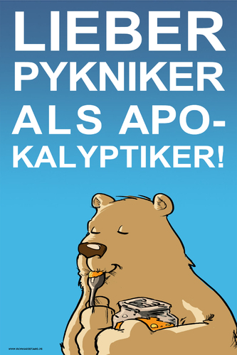 Cartoon: Pykniker vs. Apokalyptiker (medium) by Thomas Martin tagged doomsday,apokalypse,weltuntergang,eating