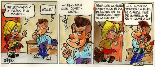 Cartoon: ALGUN DIA (medium) by SOLER tagged educacion,hijos,juegos