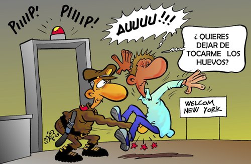 Cartoon: CONTROL DE ADUANA (medium) by SOLER tagged aduna,control,avion