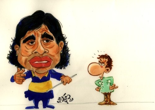 Cartoon: MARADONA (medium) by SOLER tagged maradona,argentina,futbol