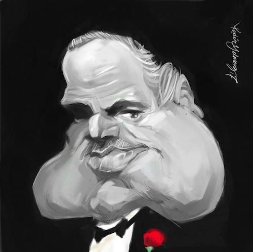 Cartoon: Marlon Brando (medium) by kadiryilmaz tagged marlon,brando,american,actor,caricature,portre,portrait