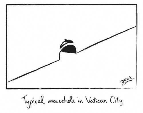 Cartoon: Mousehole in Vatican City (medium) by Davor tagged ratzinger,joseph,papst,vatikan,benedikt,xvi,benedict,holy,church,catholic,rome,mousehole,pope,vatican