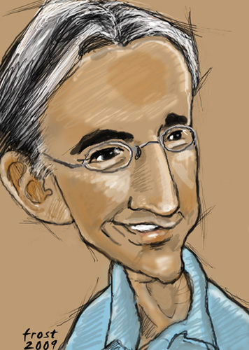 Cartoon: Michael Tilson Thomas (medium) by frostyhut tagged tilsonthomas,conductor,american,music,classical