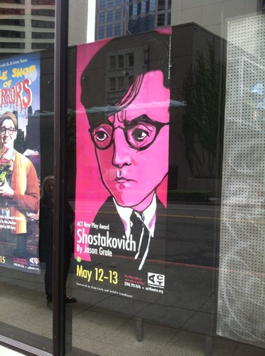 Cartoon: My Dmitri Shostakovich cartoon (medium) by frostyhut tagged composer,shostakovich,seattle,theatre,play,advertisement,promotion