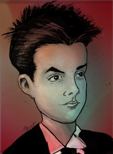 Cartoon: YOUNG BELA BARTOK (medium) by frostyhut tagged composer,classical,hungarian,musician,piano,orchestra