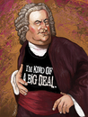 Cartoon: big deal (small) by frostyhut tagged bach,music,classical,wig,piano,keyboard,harpsichord,orchestra,composer