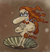 Cartoon: Birth of Venus a la Llobet (small) by frostyhut tagged venus,botticelle,llobet,gerardo,italian,shell,birth