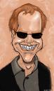 Cartoon: Film composer Danny Elfman (small) by frostyhut tagged dannyelfman,composer,film,music,shades,sunglasses,hollywood,black,suit,smile,teeth