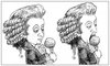 Cartoon: Mozart eating a fried liver ball (small) by frostyhut tagged mozart liver meatball food wig classical music