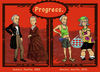 Cartoon: Progress (small) by frostyhut tagged clothes,historical,vintage,seniors,nineteenthcentury,reticule,tourists,shorts,sandals,socks,fannypack,visor