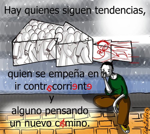 Cartoon: caminos y direcciones equivocada (medium) by LaRataGris tagged caminos,revolucion,pensar