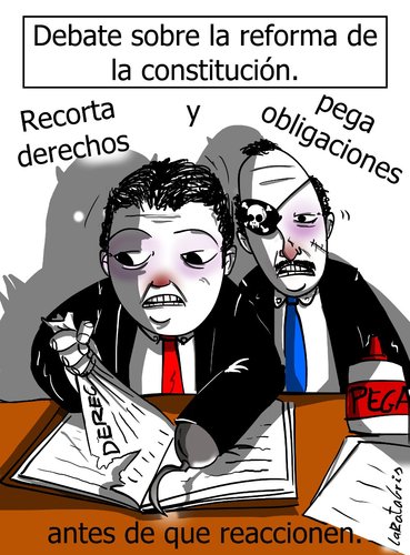Cartoon: manualidades constitucionales (medium) by LaRataGris tagged constitucion,reforma