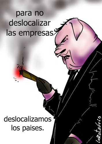 Cartoon: Trabajadores locales (medium) by LaRataGris tagged deslocalizar