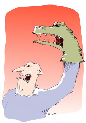 Cartoon: arrggghhh!!! (medium) by Kossak tagged krokodil,böse,krokodile,evil,puppe,handpuppe,puppet,zähne,teeth,aggression,krokodil,böse,krokodile,puppe,handpuppe,aggression,zähne,gewalt,grimmig,deutsch,aggressiv