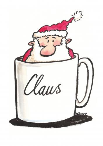 Cartoon: Claus (medium) by Kossak tagged santa,claus,weihnachtsmann,weihnachten,christmas,nikolaus,rot,red,cup,tasse,kaffeetasse,weihnachten,nikolaus,weihnachtsmann,kultur,fest,kaffeetasse,tasse