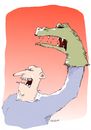 Cartoon: arrggghhh!!! (small) by Kossak tagged krokodil,böse,krokodile,evil,puppe,handpuppe,puppet,zähne,teeth,aggression