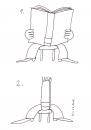 Cartoon: no title (small) by Kossak tagged buch,book,lesen,reading,open,offen,closed,geschlossen