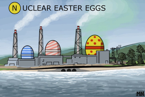 Cartoon: Nuclear Eggs (medium) by flintstone73 tagged eastern,ostern,nuclear,eggs,eier,fukushima,meltdown,kernschmelze
