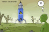 Cartoon: Unbemannte Raumfahrt (small) by flintstone73 tagged castor,endlager,aliens,raumfahrt,strahlung,atomkraft,weltall