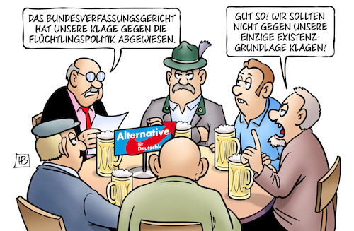 Cartoon: AfD-Klage (medium) by Harm Bengen tagged bundesverfassungsgericht,organklage,flüchtlingspolitik,abgewiesen,existenzgrundlage,afd,rechtsextremismus,stammtisch,harm,bengen,cartoon,karikatur,bundesverfassungsgericht,organklage,flüchtlingspolitik,abgewiesen,existenzgrundlage,afd,rechtsextremismus,stammtisch,harm,bengen,cartoon,karikatur