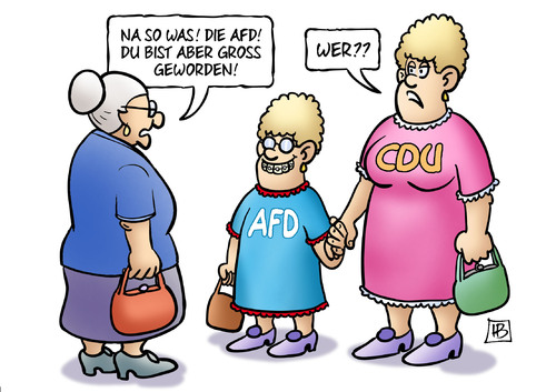 Cartoon: AfD Gross geworden (medium) by Harm Bengen tagged afd,cdu,tochter,gross,geworden,alternative,fuer,deutschland,eurokritiker,euro,wahl,harm,bengen,cartoon,karikatur,afd,cdu,tochter,gross,geworden,alternative,fuer,deutschland,eurokritiker,euro,wahl,harm,bengen,cartoon,karikatur