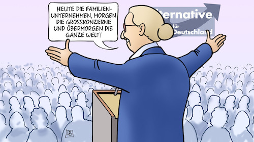 Cartoon: AfD und Unternehmen (medium) by Harm Bengen tagged familienunternehmen,großkonzerne,welt,weidel,afd,nazis,liedtext,harm,bengen,cartoon,karikatur,familienunternehmen,großkonzerne,welt,weidel,afd,nazis,liedtext,harm,bengen,cartoon,karikatur