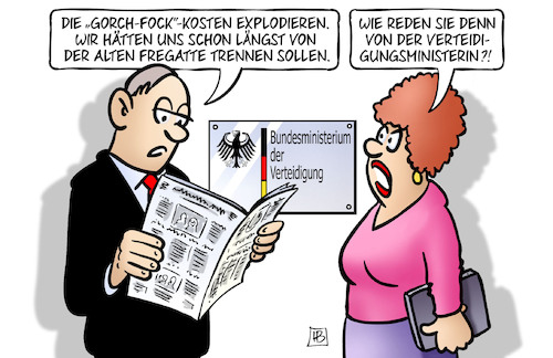 Cartoon: Alte Fregatte (medium) by Harm Bengen tagged gorch,fock,kosten,explodieren,alte,fregatte,trennen,bundeswehr,marine,schulschiff,verteidigungsminster,von,der,leyen,harm,bengen,cartoon,karikatur,gorch,fock,kosten,explodieren,alte,fregatte,trennen,bundeswehr,marine,schulschiff,verteidigungsminster,von,der,leyen,harm,bengen,cartoon,karikatur