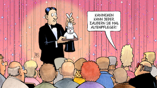 Cartoon: Altenpfleger zaubern (medium) by Harm Bengen tagged kaninchen,zaubern,zauberer,zylinder,altenpfleger,publikum,krankenpfleger,pflegeversicherung,ausbildung,notstand,anwerbung,harm,bengen,cartoon,karikatur,kaninchen,zaubern,zauberer,zylinder,altenpfleger,publikum,krankenpfleger,pflegeversicherung,ausbildung,notstand,anwerbung,harm,bengen,cartoon,karikatur