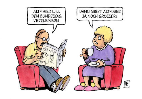 Cartoon: Altmaier-Reformen (medium) by Harm Bengen tagged altmaier,bundestag,verkleinern,reformen,grösser,harm,bengen,cartoon,karikatur,altmaier,bundestag,verkleinern,reformen,grösser,harm,bengen,cartoon,karikatur