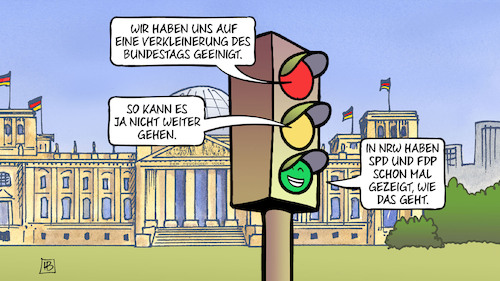 Cartoon: Ampel verkleinert Bundestag (medium) by Harm Bengen tagged verkleinerung,bundestag,ampel,landtagswahl,nrw,spd,fdp,grüne,reichstag,harm,bengen,cartoon,karikatur,verkleinerung,bundestag,ampel,landtagswahl,nrw,spd,fdp,grüne,reichstag,harm,bengen,cartoon,karikatur