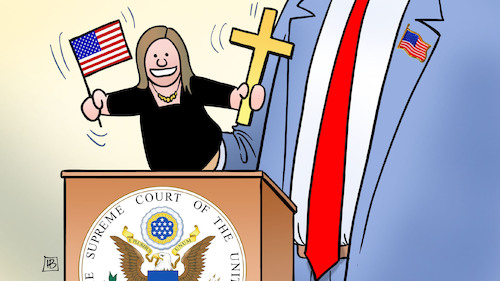 Cartoon: Amy Coney Barrett (medium) by Harm Bengen tagged amy,coney,barrett,trump,usa,supreme,court,richterin,nominierung,handpupe,kasperletheater,harm,bengen,cartoon,karikatur,amy,coney,barrett,trump,usa,supreme,court,richterin,nominierung,handpupe,kasperletheater,harm,bengen,cartoon,karikatur