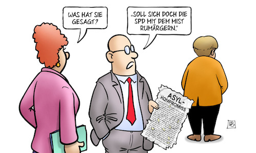 Cartoon: Asylkompromiss und SPD (medium) by Harm Bengen tagged mist,ärgern,asylkompromiss,merkel,seehofer,asylpolitik,unionsstreit,unionsfrieden,csu,cdu,spd,groko,koalition,harm,bengen,cartoon,karikatur,mist,ärgern,asylkompromiss,merkel,seehofer,asylpolitik,unionsstreit,unionsfrieden,csu,cdu,spd,groko,koalition,harm,bengen,cartoon,karikatur