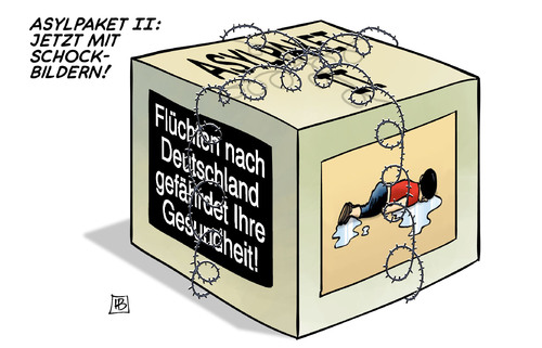 Cartoon: Asylpaket mit Schockbildern (medium) by Harm Bengen tagged schockbildern,zigaretten,asylpaket,asylrecht,bundestag,gesetz,deutschland,warnhinweise,gesundheit,flucht,flüchtlinge,abschreckung,toter,junge,ertrinken,verschärfung,harm,bengen,cartoon,karikatur,schockbildern,zigaretten,asylpaket,asylrecht,bundestag,gesetz,deutschland,warnhinweise,gesundheit,flucht,flüchtlinge,abschreckung,toter,junge,ertrinken,verschärfung,harm,bengen,cartoon,karikatur