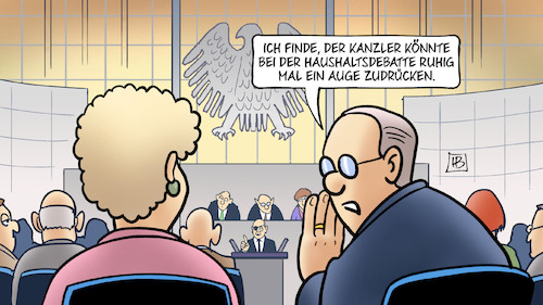 Cartoon: Auge zu und durch (medium) by Harm Bengen tagged scholz,kanzler,haushaltsdebatte,auge,zudrücken,augenklappe,bundestag,sportverletzung,harm,bengen,cartoon,karikatur,scholz,kanzler,haushaltsdebatte,auge,zudrücken,augenklappe,bundestag,sportverletzung,harm,bengen,cartoon,karikatur