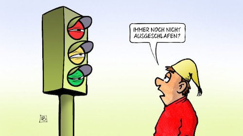 Cartoon: Ausgeschlafen (medium) by Harm Bengen tagged ausgeschlafen,müde,ampel,koalitionsausschuss,nachtsitzung,michel,harm,bengen,cartoon,karikatur,ausgeschlafen,müde,ampel,koalitionsausschuss,nachtsitzung,michel,harm,bengen,cartoon,karikatur