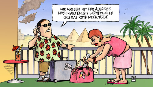 Cartoon: Auszug aus Ägypten (medium) by Harm Bengen tagged ägypten,demo,demonstration,protest,revolution,ausreise,reise,reiseveranstalter,reisewarnung,außenministerium,westerwelle,rotes,meer,moses,tourist,tourismus,flug,urlaub,ägypten,demonstration,protest,revolution,ausreise,reise,reisewarnung,verreisen,urlaub