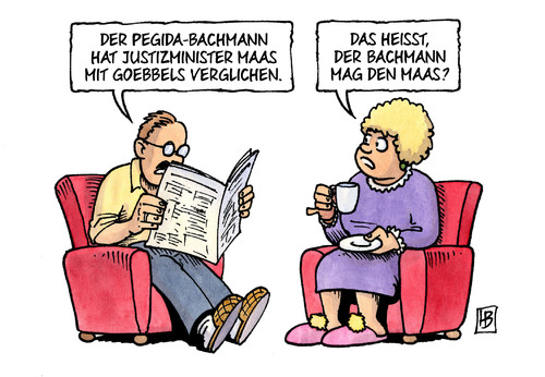 Cartoon: Bachmann-Maas-Goebbels (medium) by Harm Bengen tagged pegida,bachmann,justizminister,maas,goebbels,nazi,rechts,zeitung,harm,bengen,cartoon,karikatur,pegida,bachmann,justizminister,maas,goebbels,nazi,rechts,zeitung,harm,bengen,cartoon,karikatur