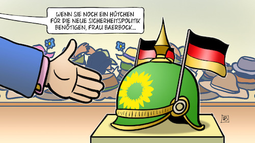 Cartoon: Baerbocks Hütchen (medium) by Harm Bengen tagged hütchen,hut,sicherheitspolitik,baerbock,grüne,aussenministerin,deutschland,russland,ukraine,krieg,angriff,harm,bengen,cartoon,karikatur,hütchen,hut,sicherheitspolitik,baerbock,grüne,aussenministerin,deutschland,russland,ukraine,krieg,angriff,harm,bengen,cartoon,karikatur