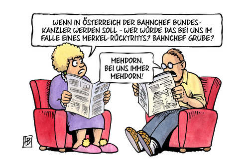 Cartoon: Bahnchef als Kanzler (medium) by Harm Bengen tagged bahnchef,merkel,grube,mehdorn,faymann,rücktritt,bundeskanzler,österreich,spö,harm,bengen,cartoon,karikatur,bahnchef,merkel,grube,mehdorn,faymann,rücktritt,bundeskanzler,österreich,spö,harm,bengen,cartoon,karikatur