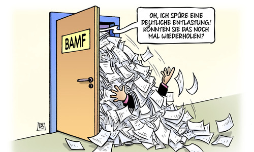 Cartoon: BaMF-Entlastung (medium) by Harm Bengen tagged bamf,entlastung,anträge,flut,asylantrag,flucht,flüchtlinge,weise,tür,harm,bengen,cartoon,karikatur,bamf,entlastung,anträge,flut,asylantrag,flucht,flüchtlinge,weise,tür,harm,bengen,cartoon,karikatur