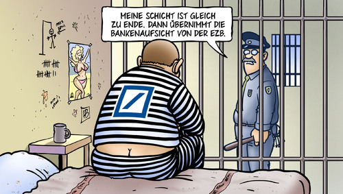 Cartoon: Bankenaufsicht EZB (medium) by Harm Bengen tagged bankenaufsicht,ezb,europaeische,zentralbank,europa,eu,deutsche,bank,verbrechen,knast,untersuchungshaft,gefaengnis,strafvollzug,aufseher,aufsicht,finanzminster,schicht,harm,bengen,cartoon,karikatur,bankenaufsicht,ezb,europaeische,zentralbank,europa,eu,deutsche,bank,verbrechen,knast,untersuchungshaft,gefaengnis,strafvollzug,aufseher,aufsicht,finanzminster,schicht,harm,bengen,cartoon,karikatur