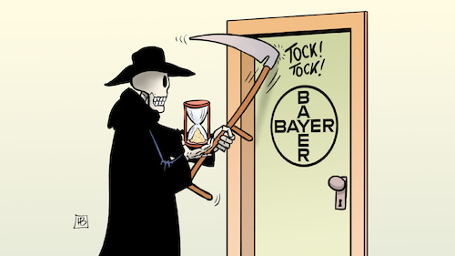 Cartoon: Bayer-Tod (medium) by Harm Bengen tagged bayer,monsanto,tod,prozess,gericht,usa,klage,krebs,schadensersatz,harm,bengen,cartoon,karikatur,bayer,monsanto,tod,prozess,gericht,usa,klage,krebs,schadensersatz,harm,bengen,cartoon,karikatur