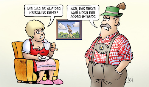 Cartoon: Bayrische Heizdemo (medium) by Harm Bengen tagged bayern,heizungsstreit,wärmepumpen,demonstration,söder,imitator,gruber,harm,bengen,cartoon,karikatur,bayern,heizungsstreit,wärmepumpen,demonstration,söder,imitator,gruber,harm,bengen,cartoon,karikatur